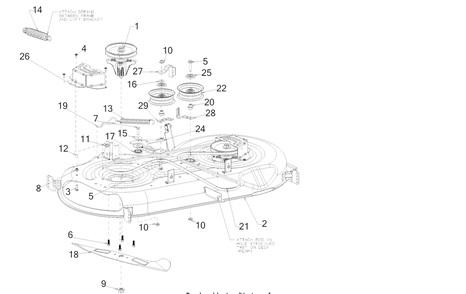 Deck Diagram and Parts List for XT2-LX46KH (13AQA1CT010)(2018) Cub Cadet Lawn Tractor